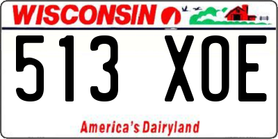 WI license plate 513XOE