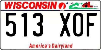 WI license plate 513XOF
