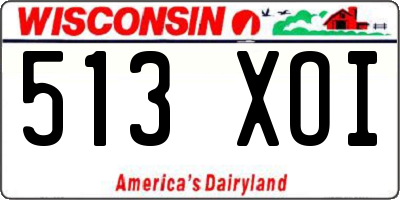 WI license plate 513XOI