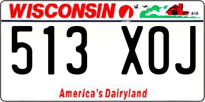 WI license plate 513XOJ
