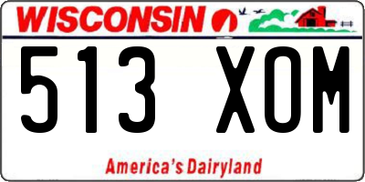 WI license plate 513XOM