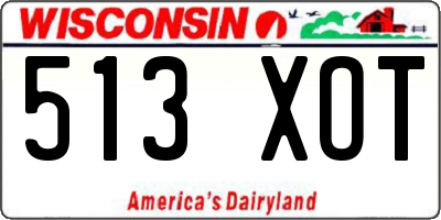 WI license plate 513XOT