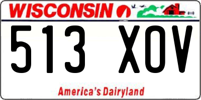 WI license plate 513XOV