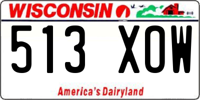 WI license plate 513XOW