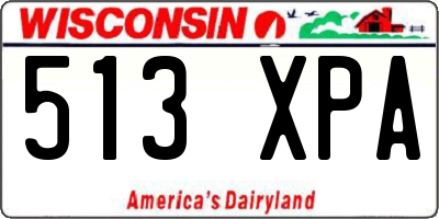 WI license plate 513XPA