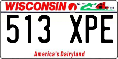 WI license plate 513XPE