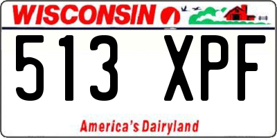 WI license plate 513XPF