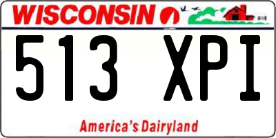 WI license plate 513XPI