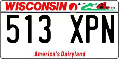 WI license plate 513XPN