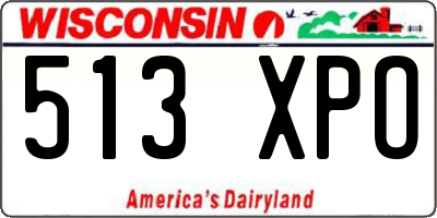 WI license plate 513XPO