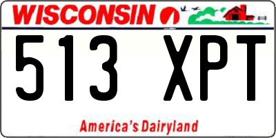 WI license plate 513XPT