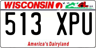 WI license plate 513XPU