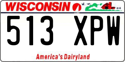 WI license plate 513XPW