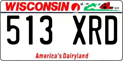 WI license plate 513XRD