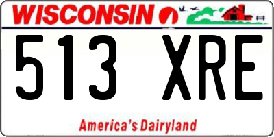 WI license plate 513XRE