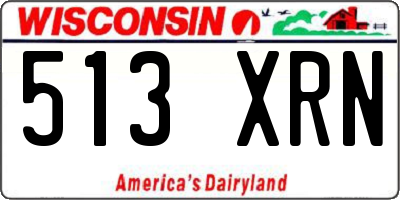 WI license plate 513XRN