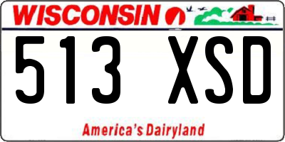 WI license plate 513XSD