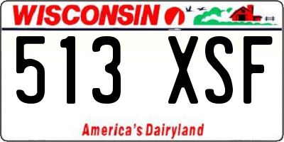 WI license plate 513XSF