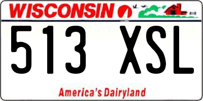 WI license plate 513XSL