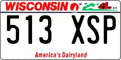 WI license plate 513XSP