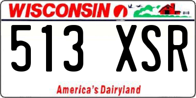 WI license plate 513XSR