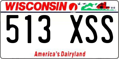WI license plate 513XSS