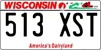 WI license plate 513XST