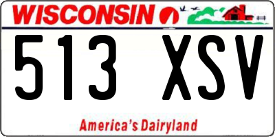 WI license plate 513XSV