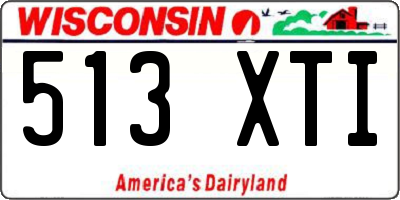 WI license plate 513XTI