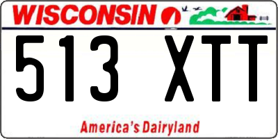 WI license plate 513XTT