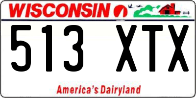 WI license plate 513XTX