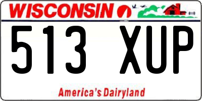 WI license plate 513XUP