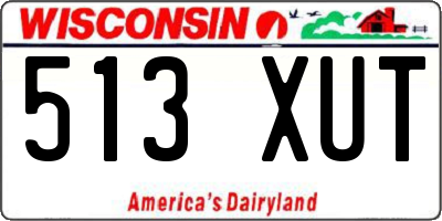WI license plate 513XUT