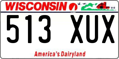 WI license plate 513XUX