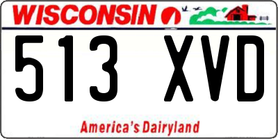 WI license plate 513XVD
