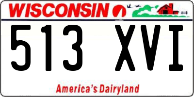 WI license plate 513XVI