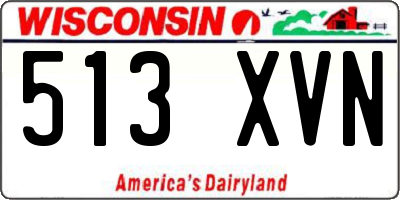 WI license plate 513XVN