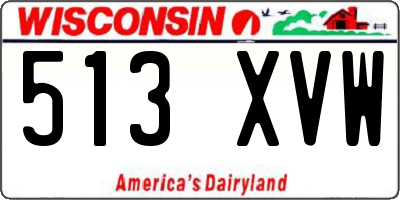 WI license plate 513XVW