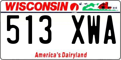 WI license plate 513XWA