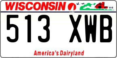 WI license plate 513XWB