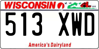 WI license plate 513XWD