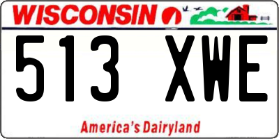 WI license plate 513XWE