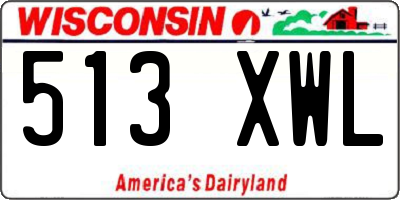 WI license plate 513XWL