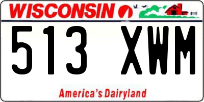 WI license plate 513XWM