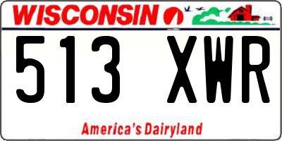 WI license plate 513XWR