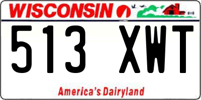 WI license plate 513XWT