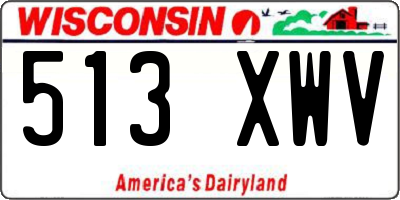 WI license plate 513XWV