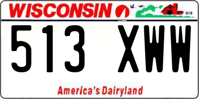 WI license plate 513XWW
