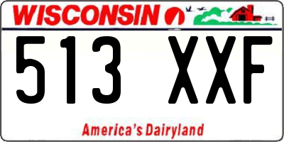 WI license plate 513XXF