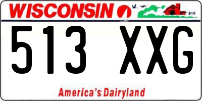 WI license plate 513XXG